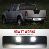 Nilight License Plate Lights Compatible with 1997 1998 1999 2010 2011 Dodge Dakota 2006 2007 2008 2009 Mitsubishi Raider with Black Housing 6000K White 2PCS Pack, view 4