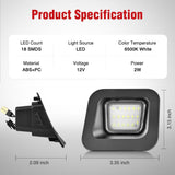 Nilight License Plate Lights Compatible with 2003 2004 2005 2006 2007 2008 2009 2010 2011 2012 2013 2014 2015 2016 2017 2018 Dodge Ram with Clear Lens Black housing 6000K White 2PCS Pack, view 2
