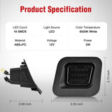 Nilight License Plate Lights Compatible with 2003 2004 2005 2006 2007 2008 2009 2010 2011 2012 2013 2014 2015 2016 2017 2018 Dodge Ram with Smoke Lens Black housing 6000K White 2PCS Pack, view 2