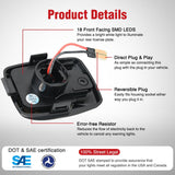 Nilight License Plate Lights Compatible with 2005 2006 2007 2008 2009 2010 2011 2012 2013 2014 2015 Toyota Tacoma 2000-2013 Tundra Red Triple OLED Tube 6000K White 2PCS Pack, view 3