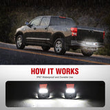 Nilight License Plate Lights Compatible with 2005 2006 2007 2008 2009 2010 2011 2012 2013 2014 2015 Toyota Tacoma 2000-2013 Tundra Red Triple OLED Tube 6000K White 2PCS Pack, view 4