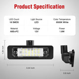 Nilight License Plate Lights Compatible with 2010 2011 2012 2013 2014 Ford Mustang 2008 2009 Ford Mercury Sable 2014 2015 Ford Edge 2010-2018 Ford Taurus with Black housing 6000K White 2PCS Pack, view 2