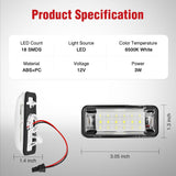 Nilight License Plate Lights Compatible with 2012 2013 2014 2015 2016 2017 2018 2019 2020 TOYOTA 86 with Black housing 6000K White 2PCS Pack, view 2