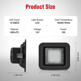 Nilight License Plate Lights Compatible with 2015 2016 2017 2018 2019 2020 F150 Raptor Clear Lens Black housing 6000K White 2PCS Pack, view 2