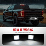Nilight License Plate Lights Compatible with 2015 2016 2017 2018 2019 2020 F150 Raptor Clear Lens Black housing 6000K White 2PCS Pack, view 4