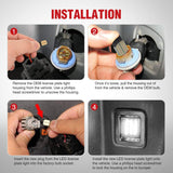 Nilight License Plate Lights Compatible with 2015 2016 2017 2018 2019 2020 F150 Raptor Smoke Lens Black Housing 6000K White 2PCS Pack, view 4