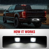 Nilight License Plate Lights Compatible with 2015 2016 2017 2018 2019 2020 F150 Raptor Smoke Lens Black Housing 6000K White 2PCS Pack, view 5