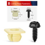 Nilight License Plate Screw Kit for Fastening Front and Back License Plates on Cars, Suvs, and Trucks Black Zinc Plated Rust-Proof and Anti-Rattle License Plate Bolts (Set of 8), view 2