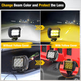 Nilight Light Bar Cover for 4 Inch LED Pods, 2 PCS Yellow Protective Durable Polycarbonate Lens Waterproof Dustproof Scratch-Proof for Double-Row Off Road Driving Lighting, view 5