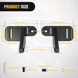 Nilight Light Mounting Bracket Hood Cowl Mount Brackets for Front A-Pillar Auxiliary Offroad LED Work Pods Lights on Jeep Wrangler JL JLU Gladiator JT 2018 2019 2020 2021 2022 2023 2024 2025, Black, view 2