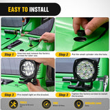 Nilight Light Mounting Bracket Hood Cowl Mount Brackets for Front A-Pillar Auxiliary Offroad LED Work Pods Lights on Jeep Wrangler JL JLU Gladiator JT 2018 2019 2020 2021 2022 2023 2024 2025, Black, view 3