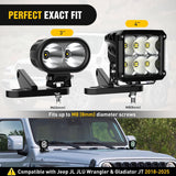 Nilight Light Mounting Bracket Hood Cowl Mount Brackets for Front A-Pillar Auxiliary Offroad LED Work Pods Lights on Jeep Wrangler JL JLU Gladiator JT 2018 2019 2020 2021 2022 2023 2024 2025, Black, view 4