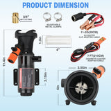 Nilight Macerator Pump for RV 12V 12GPM Portable Quick Release Self-Priming RV Macerator Pump for Sewage Waste sewer Pump Kit with Hose Fittings Discharge Port Carry Bag for Camper Boat Kitchen Marine, view 3