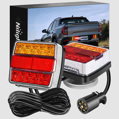Nilight Magnetic LED Trailer Towing Light Kit w/ 7 Pin Plug Tail Stop Amber