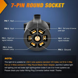 Nilight Magnetic LED Trailer Towing Light Kit w/ 7 Pin Plug Tail Stop Amber, view 5