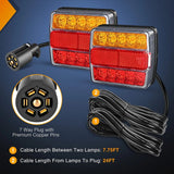 Nilight Magnetic LED Trailer Towing Light Kit w/ 7 Pin Plug Tail Stop Amber, view 6