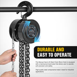 Nilight Manual Chain Hoist with Upgrade G70 Galvanized Chain1 Ton 2200 lbs Capacity 10 ft Lifting Height with 2 Hooks Heavy Duty Pulley Hoist for Garage Warehouse Automotive Machinery, view 3