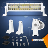 Nilight Marine LED Light Bar Navigation Lights 13.5 Inch White Spot Flood Combo Ponton Boat Deck Dock Lighting for Night Fishing T-top Stern Yacht Port Sailboat Trucks Tractors, view 2