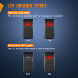 Nilight Marine Rocker Switch LED Light Bar Toggle Switches On Off 3 PIN SPST with Red Backlit 20A/12V 10A/24V with Jumper Wires Set for Cars Trucks Boat ATVs UTVs RVs, view 4