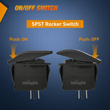 Nilight Marine Rocker Switch Toggle Switch 2 Pin On Off SPST Switches 20A/12V 10A/24V Waterproof Switch with Jumper Wires Set for Cars Trucks Boats ATVs UTVs RVs, view 3