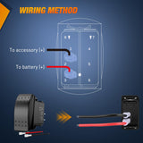 Nilight Marine Rocker Switch Toggle Switch 2 Pin On Off SPST Switches 20A/12V 10A/24V Waterproof Switch with Jumper Wires Set for Cars Trucks Boats ATVs UTVs RVs, view 5