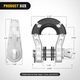 Nilight Mega D-Ring Shackles, 3/4 Inch Heavy Duty Recovery Tow Shackle | 7/8 Inch Screw Pin, 2Pcs White, 68,000 lbs Break Strength(17,000 lb WLL), Forged Steel, Off-Road Recovery, Fits Tow Strap Winch, view 2