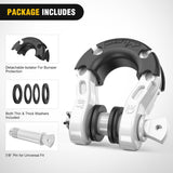 Nilight Mega D-Ring Shackles, 3/4 Inch Heavy Duty Recovery Tow Shackle | 7/8 Inch Screw Pin, 2Pcs White, 68,000 lbs Break Strength(17,000 lb WLL), Forged Steel, Off-Road Recovery, Fits Tow Strap Winch, view 4