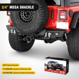 Nilight Mega D-Ring Shackles, 3/4 Inch Heavy Duty Recovery Tow Shackle | 7/8 Inch Screw Pin, 2Pcs White, 68,000 lbs Break Strength(17,000 lb WLL), Forged Steel, Off-Road Recovery, Fits Tow Strap Winch, view 6