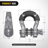 Nilight Mega D-Ring Shackles, 3/4 Inch Heavy Duty Recovery Tow Shackle | 7/8 Inch Screw Pin & isolator, 2Pcs Gray, 68,000 lbs Break Strength(17,000 lb WLL), Forged Steel, Off-Road Recovery, view 2