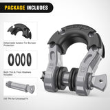 Nilight Mega D-Ring Shackles, 3/4 Inch Heavy Duty Recovery Tow Shackle | 7/8 Inch Screw Pin & isolator, 2Pcs Gray, 68,000 lbs Break Strength(17,000 lb WLL), Forged Steel, Off-Road Recovery, view 5