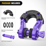 Nilight Mega D-Ring Shackles, 3/4 Inch Heavy Duty Recovery Tow Shackle | 7/8 Inch Screw Pin & isolator, 2Pcs Purple, 68,000 lbs Break Strength(17,000 lb WLL), Forged Steel, Off-Road Recovery, view 5