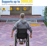 Nilight Modular Threshold Ramps, 1 Inch Rise Non‑Slip Interlocking Plastic Wheelchair Curb Doorway Ramp for Home Entry Indoor Outdoor, 2 Pack, view 3