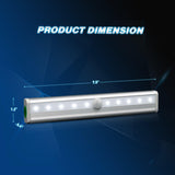 Nilight Motion Sensor Closet Lights 3PCS Cabinet Light DIY Stick-on Anywhere Portable 10LED Wireless Cabinet Night/Stairs Light Bar Safe Lights with Magnetic Strip-Cool White, 2 Years Warranty, view 2