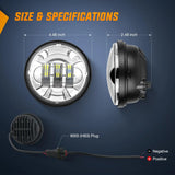 Nilight Motorcycle 4.5Inch Chrome LED Fog Lights 2Pcs, view 2