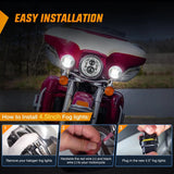 Nilight Motorcycle 4.5Inch Chrome LED Fog Lights 2Pcs, view 5
