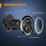 Nilight Motorcycle 5.75Inch Black LED Headlights, view 3
