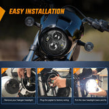 Nilight Motorcycle 5.75Inch Black LED Headlights, view 5