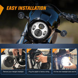 Nilight Motorcycle 5.75Inch Chrome LED Headlights, view 5