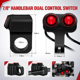 Nilight Motorcycle 7/8 Inch (22mm) Handlebar Switch Plug and Play 12V Waterproof On Off Push Button Dual Control for ATV UTV Driving Light Bar, view 2