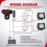 Nilight Motorcycle 7/8 Inch (22mm) Handlebar Switch Plug and Play 12V Waterproof On Off Push Button Dual Control for ATV UTV Driving Light Bar, view 5