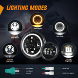 Nilight Motorcycle 7Inch DRL LED Headlights 4.5Inch Fog Lights Black Kits, view 3