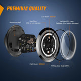 Nilight Motorcycle 7Inch DRL LED Headlights 4.5Inch Fog Lights Black Kits, view 5