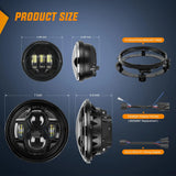 Nilight Motorcycle 7Inch LED Headlights 4.5Inch Fog Lights Black Kits, view 2