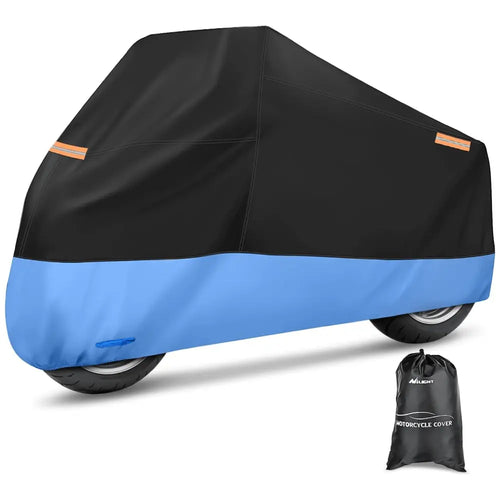Nilight Motorcycle Cover with Lock-Hole Storage Bag & Protective Reflective Strip Fits up to 108 Inch