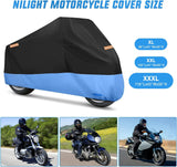 Nilight Motorcycle Cover with Lock-Hole Storage Bag & Protective Reflective Strip Fits up to 116 Inch, view 2