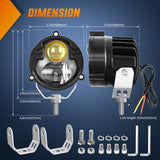 Nilight Motorcycle Driving Lights 2.7 inch White Amber Spot Beam Fog Light LED Pods IP67 Waterproof Auxiliary Offroad Lighting for Motorbike Dirt Bike e-Bike Scooter Snowmobile ATV UTV SUV Truck, view 2
