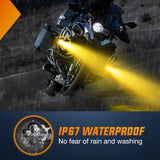 Nilight Motorcycle Driving Lights 2.7 inch White Amber Spot Beam Fog Light LED Pods IP67 Waterproof Auxiliary Offroad Lighting for Motorbike Dirt Bike e-Bike Scooter Snowmobile ATV UTV SUV Truck, view 6