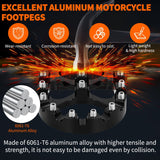 Nilight Motorcycle Foot Pegs Dirt Bike Footpegs Fit for Harley Dyna 1993-2017 Fatboy 1990-2017 Iron 883 2009-2017 Sportster 883 360° Rotating CNC Foot Pegs Heavy Duty Aluminum Alloy Peg Pedal, Black, view 4