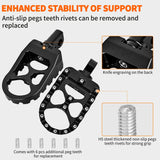 Nilight Motorcycle Foot Pegs Dirt Bike Footpegs Fit for Harley Dyna 1993-2017 Fatboy 1990-2017 Iron 883 2009-2017 Sportster 883 360° Rotating CNC Foot Pegs Heavy Duty Aluminum Alloy Peg Pedal, Black, view 6