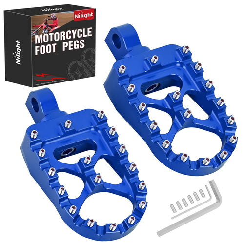 Nilight Motorcycle Foot Pegs Dirt Bike Footpegs Fit for Harley Dyna 1993-2017 Fatboy 1990-2017 Iron 883 2009-2017 Sportster 883 360° Rotating CNC Foot Pegs Heavy Duty Aluminum Alloy Peg Pedal, Blue